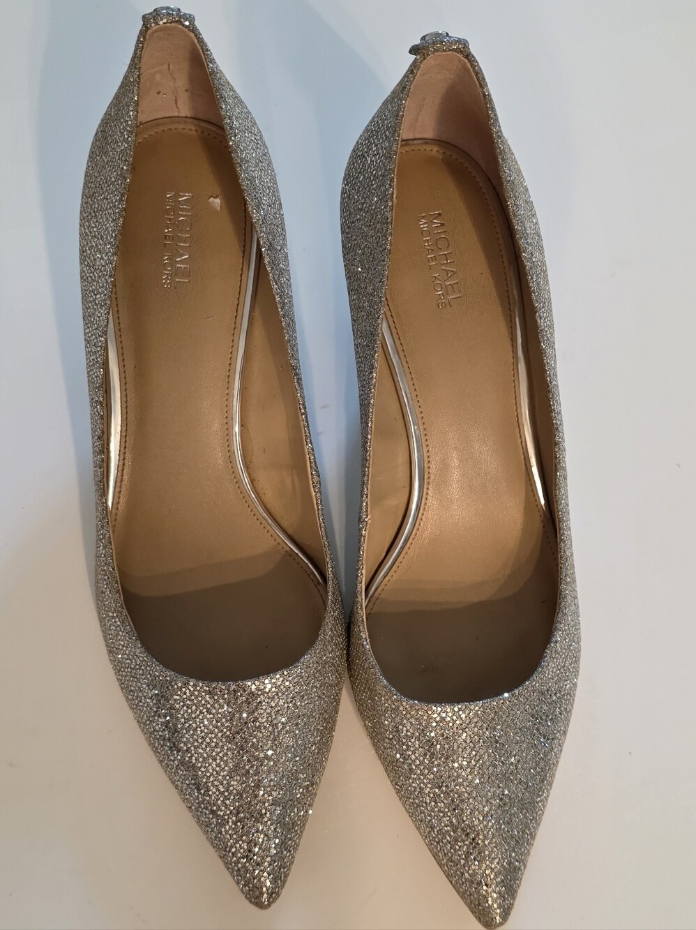 Michael Kors Sparkle Court Heels in Champagne